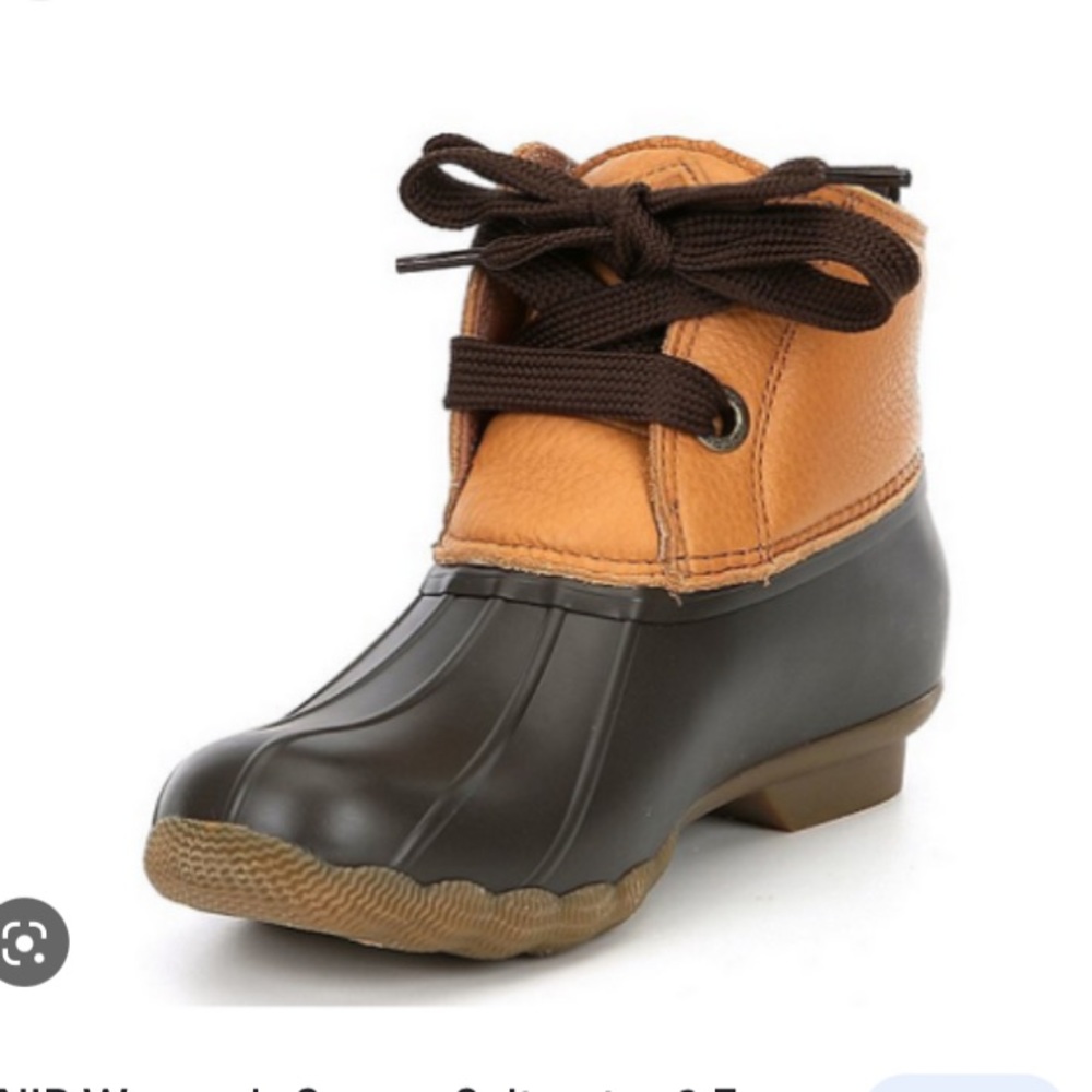 NWT Sperry Women's Saltwater 2-Eye Leather Tan/Brown Boot